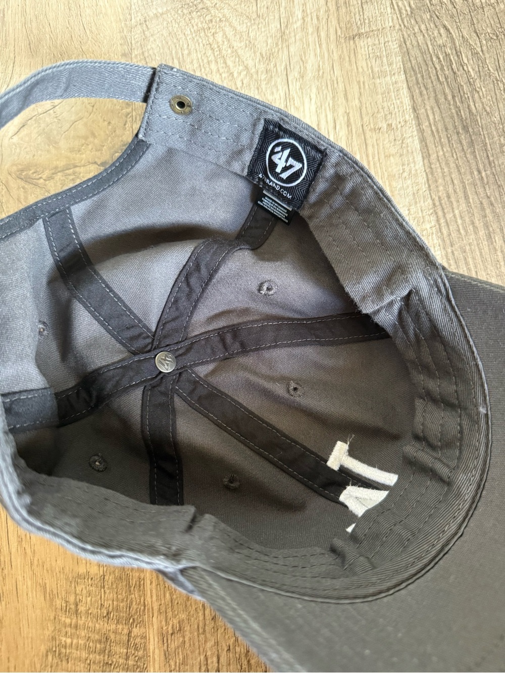 Los Angeles Dodgers 47 Brand | Clean Up Strapback Hat Charcoal Gray MLB - Picture 2 of 4